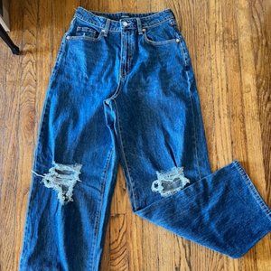 Wild Fable High-Waisted Wide-Leg Distressed Jeans (Size 4)